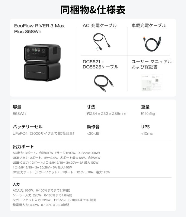 楽天市場】【クーポン併用で84,730円 48H限定】EcoFlow ポータブル電源 