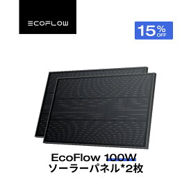 【クーポン利用で28,050円 8/4 0時~】100W据置型剛性 ソーラーパネル2枚セット 家庭用 単結晶 システム用 小型軽量 高耐久 防水防塵 23%変換率 太陽光発電 太陽光パネル ソーラー充電器 屋根小屋 ルーフソーラーチャージャー 節電 EcoFlow エコフロー