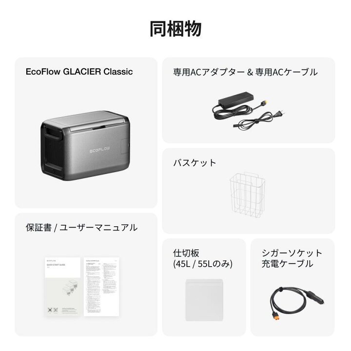 楽天市場】GLACIER Classic 45L ポータブル冷蔵庫 +ポータブル電源 