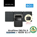 【収納バッグ付き★クーポン利用で73,040円 6/30迄】EcoFlow ポータブル電源 ソーラーパネル セット DELTA 3 1024Wh+1…