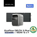 【クーポン利用で96,250円 7/13~】EcoFlow ポータブル電源 ソーラーパネル セット DELTA 3 Plus 1024Wh+160W 片面ソー…