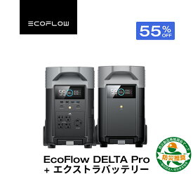 【クーポン利用で336,105円 7/13~】EcoFlow ポータブル電源セット DELTA Pro 3600Wh +専用エクストラバッテリー 大容量 3.1H急速充電 家庭用 蓄電池 発電機 防災対策 停電対策 非常用電源 拡張バッテリー 停電 節電対策 エコフロー
