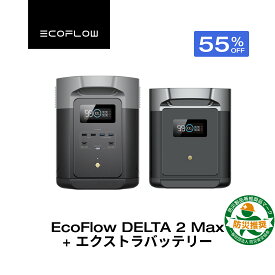 【クーポン利用で144,892円 1/9 20:00〜】EcoFlow ポータブル電源 大容量 4096Whセット DELTA 2 Max 2048Wh + 専用エクストラバッテリー 長寿命 5年保証 急速充電 蓄電池 拡張バッテリー 家庭用 車中泊 キャンプ アウトドア 防災 停電 エコフロー