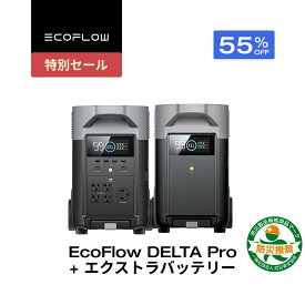 【クーポン利用で336,105円 1/9 20:00〜】EcoFlow ポータブル電源セット DELTA Pro 3600Wh +専用エクストラバッテリー 大容量 3.1H急速充電 家庭用 蓄電池 発電機 防災対策 停電対策 非常用電源 拡張バッテリー 停電 節電対策 エコフロー
