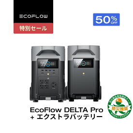 【クーポン利用で385,000円 2/18 00:00〜】EcoFlow ポータブル電源セット DELTA Pro 3600Wh +専用エクストラバッテリー 大容量 3.1H急速充電 家庭用 蓄電池 発電機 防災対策 停電対策 非常用電源 拡張バッテリー 停電 節電対策 エコフロー