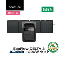 【クーポン利用で94,050円 3/11 23:59迄】EcoFlow ポータブル電源 ソーラーパネル セット DELTA 3 1024Wh…