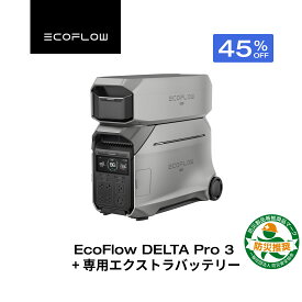 【クーポン利用で514,250円 4/14 00:00〜】EcoFlow ポータブル電源 DELTA Pro 3 4096Wh + 専用エクストラバッテリー セット 大容量 リン酸鉄 5年保証 家庭用 蓄電池 発電機 防災対策 停電対策 非常用電源 拡張バッテリー 停電 卒FIT 節電対策