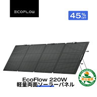 【クーポン利用で45,375円 5/9 20:00~】EcoFlow ソーラーパネル 220W軽量両面ソーラーパネル充電器 太陽…