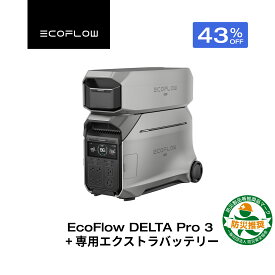 【クーポン利用で532,950円 7/18 00:00~】EcoFlow ポータブル電源 DELTA Pro 3 4096Wh + 専用エクストラバッテリー セット 大容量 リン酸鉄 5年保証 家庭用 蓄電池 発電機 防災対策 停電対策 非常用電源 拡張バッテリー 停電 卒FIT 節電対策