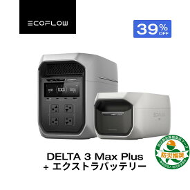 【クーポン利用で258,000円 8/4 20:00~】EcoFlow ポータブル電源 大容量 4096Whセット DELTA 3 Max Plus 2048Wh + 専用エクストラバッテリー 長寿命 5年保証 急速充電 蓄電池 拡張バッテリー 家庭用 車中泊 アウトドア キャンプ 防災 停電 エコフロー