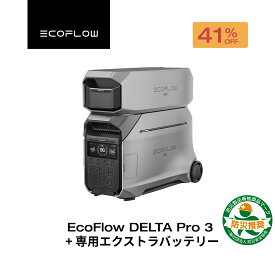 【クーポン利用で568,000円 9/4 20:00~】EcoFlow ポータブル電源 DELTA Pro 3 4096Wh + 専用エクストラバッテリー セット 大容量 リン酸鉄 5年保証 家庭用 蓄電池 発電機 防災対策 停電対策 非常用電源 拡張バッテリー 停電 卒FIT 節電対策