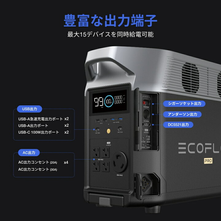 楽天市場】【クーポン利用で220,000円】EcoFlow ポータブル電源 リン酸 