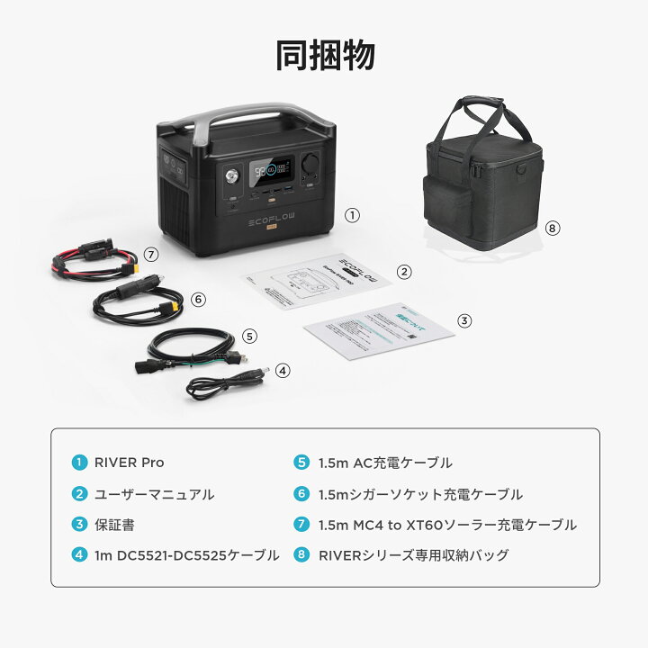 楽天市場】EcoFlow ポータブル電源 ソーラーパネル セット RIVER Pro  