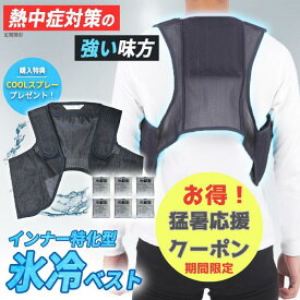 【最短翌日配送】【期間限定】冷却ベスト 氷冷ベスト フリーザーベスト アイスパック 6個付 冷たいベスト クールベスト 冷却服 熱中症対策 保冷ベスト 保冷剤 猛暑対策 メンズ レディース アイスベスト 熱中症 冷感ベスト ひんやり 涼しい 作業用ベスト 冷感 冷却 S M L LL