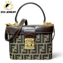 FENDI】フェンディ ズッカ柄 バニティバッグ コスメバッグ 鍵付き 楽天 