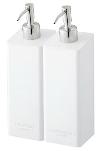 tower ディスペンサー 2本組 シャンプーボトル と コンディショナーボトル の 2本セット マグネットツーウェイディスペンサー タワー 袋ごと 詰替え 詰め替えボトル シャンプー コンディショ