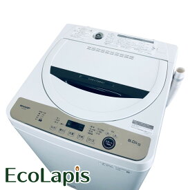 【中古】 【期間限定 12/3まで！★楽天ポイント10倍】 【自社配送エリア内限定】 シャープ SHARP 洗濯機 2023年製 全自動洗濯機 6.0kg ホワイト 送風 乾燥機能付き ES-GE6G-T 一人暮らし 縦型 送料無料 設置無料 地域限定 埼玉 東京 千葉 神奈川 RANK_A