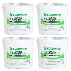 エコワイプ ECOWIPES ノンアルコール除菌シート 2000枚 まとめ買い4個セット ノンアルコール除菌シート ウェットティッシュ ウェットワイパー ノンアルコール 詰め替え 大容量　超大容量 業務用 除菌シート 除菌ワイパー ジム 飲食店 病院 介護 ホテル 工場など