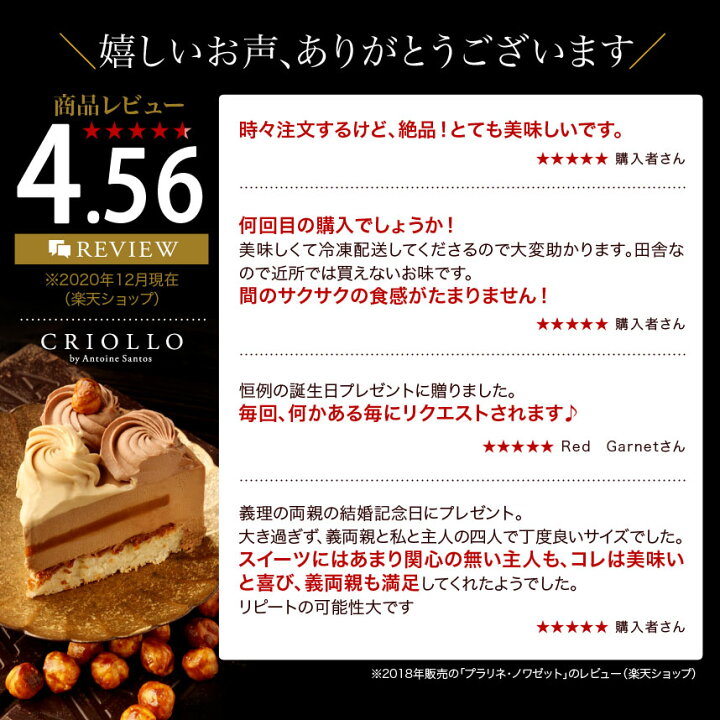 サントスシェフの代表作チョコレートケーキ★ プラリネ・ノワゼット (直径15cm) 濃厚 チョコレート ケーキ 誕生日 価格4,000円 (税込)