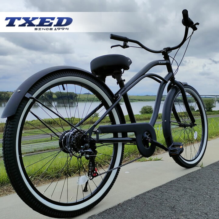 楽天市場】ビーチクルーザー 自転車 26インチ シマノ 6段変速 前後 