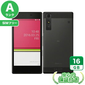 SIMフリー Qua phone KYV37 ブラック16GB 本体[Aランク] Androidスマホ 中古 送料無料 当社6ヶ月保証