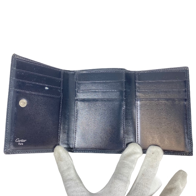 カルティエ パシャ 三つ折り 財布 コンパクトウォレット レザー ブラック ロゴ | ブランドショップ　ＳＥＮＳＥ