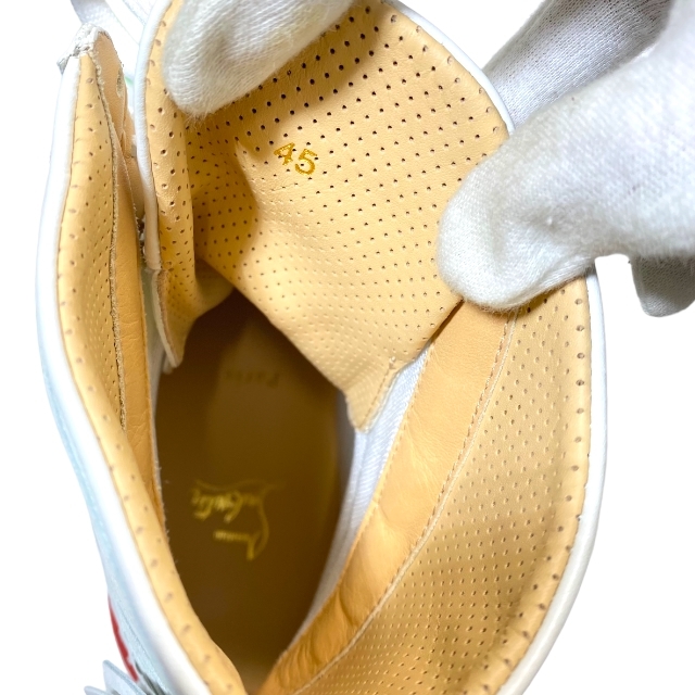 ルブタン My Ko ハイカット ブーツ 靴 シューズ スニーカー ホワイト グレー レザー スエード [サイズ 45(約29cm)] |  ブランドショップ　ＳＥＮＳＥ
