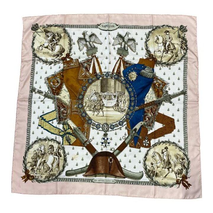 楽天市場】エルメス スカーフ 大判 カレ90 NAPOLEON ナポレオン シルク 