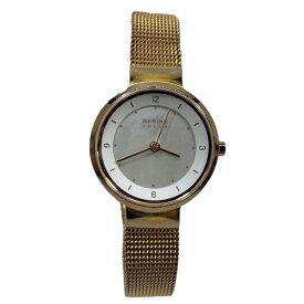 ベーリング 小物 腕時計 時計 アナログ 5気圧 防水 クォーツ ソーラー ステンレス マザーオブパール ゴールド