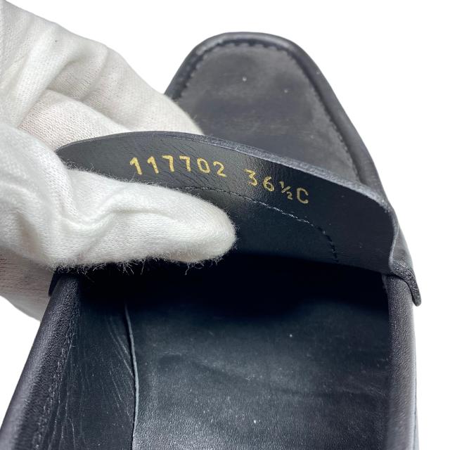 グッチ 117702 シューズ 靴 ローファー ロゴ レザー ブラック-