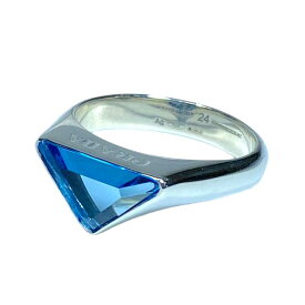 プラダ ブルートパーズ リング 指輪 アクセサリー ジュエリー 宝石 天然石 トライアングル ロゴ SV925 シルバー ブルー 23号