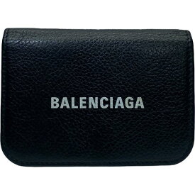 BALENCIAGA バレンシアガ 593813 財布 三つ折り財布 折り財布 コンパクトウォレット キャッシュ ミニ ロゴ レザー ブラック