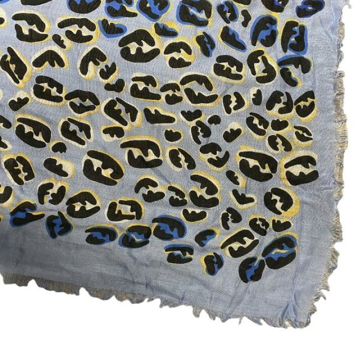 □極美品□ FENDI フェンディ シルク100% レオパード ヒョウ柄  