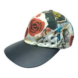 FENDI フェンディ 帽子 ベースボールキャップ アクセサリー キャップ ヴィンテージ 総柄 レザー ナイロン ブラック マルチ (サイズ 58)