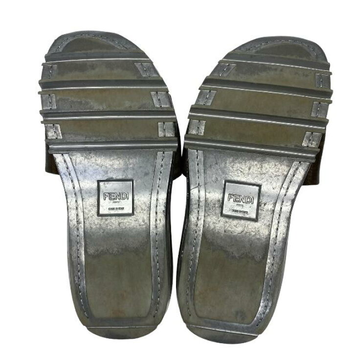 未使用保管品）フェンディ FENDI スライドサンダル 靴 #5 24cm カーフ  