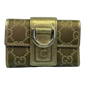 GUCCI グッチ アビー 6連 キーケース GG柄 キャンバス レザー ブラウン ゴールド