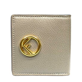 FENDI フェンディ 8M0459 コインケース 小銭入れ コンパクトウォレット ミニ財布 レザー グレージュ