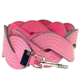 LOEWE ロエベ WAVY STITCHES STRAP ウェービー ショルダーベルト バッグストラップ アクセサリー 小物 編み込み レザー ピンク
