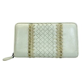 BOTTEGA VENETA ボッテガヴェネタ ラウンドファスナー ロングウォレット 長財布 財布 イントレチャート レザー ホワイト