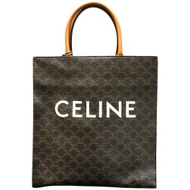 CELINE セリーヌ ラージ バーティカルカバ トートバッグ ハンドバッグ 手持ち鞄 トリオンフ PVC レザー ブラウン