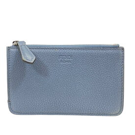 FENDI フェンディ 8AP161 フラグメントケース コインケース 小銭入れ カードケース コンパクト レザー ライトブルー