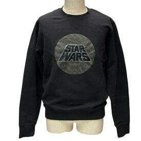 COACH コーチ STAR WARS スターウォーズ コラボ スウェット トレーナー トップス 長袖 ロゴ シグネチャー 裏起毛 コットン ブラック [S]