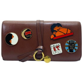 Chloe クロエ アルファベット 財布 長財布 二つ折り財布 折財布 ロングウォレット ロゴ レザー ダークブラウン