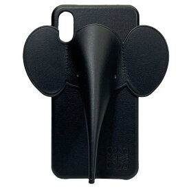 LOEWE ロエベ スマホケース A-28003861 iPhoneケース スマホカバー スマホショルダー エレファント ゾウ レザー ブラック【iPhone XS MAX】