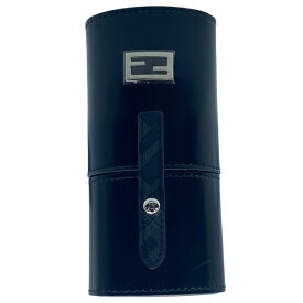 FENDI フェンディ 7AS032 グルーミング ネイルケアセット ハサミ ピンセット 爪やすり 爪切り FFロゴケース付 レザー ブラック