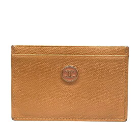 CHANEL シャネル ココボタン カードケース 名刺入れ パスケース コンパクト ココマーク レザー ピンク系 11番台
