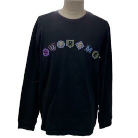 SUPREME シュプリーム Tシャツ カットソー トップス 長袖 ロゴ コットン ブラック 黒 [サイズ M]