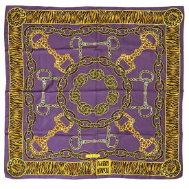 GUCCI グッチ スカーフ ストール アクセサリー 小物 ロゴ シルク 総柄 パープル マルチカラー
