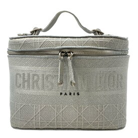 Christian Dior ディオール カナージュ バニティ ハンドバッグ 手持ち鞄 ロゴ キャンバス グレー