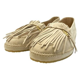 【未使用】FENDI フェンディ 7P1589 オーロック ローファー スリッポン シューズ ラウンドトゥ スエード ベージュ [サイズ 10 (約29cm)]